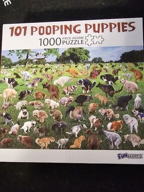 101 Pooping Puppies 1000-Piece Jigsaw Puzzle - Green